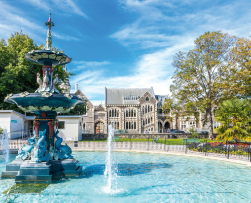 Brunnen in Christchurch Neuseeland Gartenbau Reise Miller Agrar Reisen