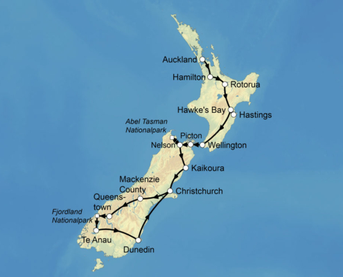 Neuseland Karte Neuseeland Gartenbau Reise Miller Agrar Reisen