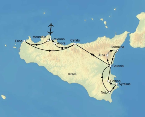 Karte Sizilien Imker Reise Miller Agrar Reisen