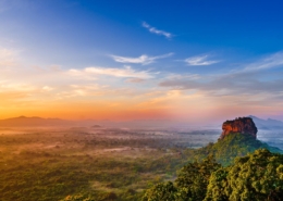 Sigiriya rock Lion Rock from Pidurangala Rock in Sri Lanka